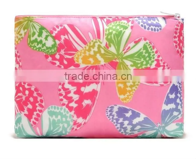 2015 Printed betterfly cosmetic bag multi pocket