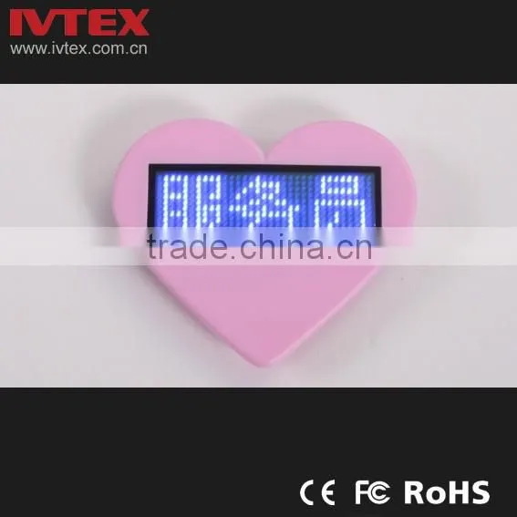 Digital Red Rechargeable Battery Backup Mini LED Display / LED name badge / LED name tag