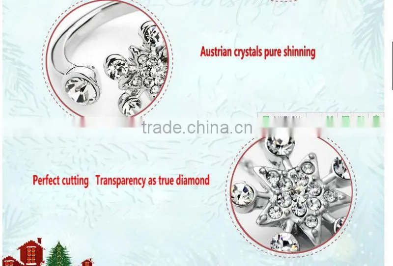 European and American fashion hot style Austrian crystal snowflake silver jewelry set 925