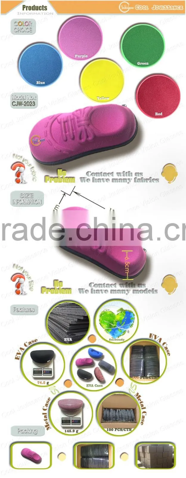 China hot sale promotional plastic glasses case designed eyewear case