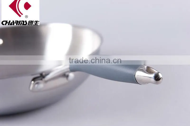 Tri-ply Stainless Steel Deep Wok