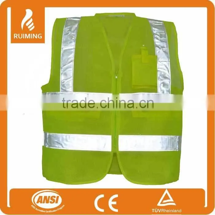 120GSM mesh fabric reflective safety vest with pockets