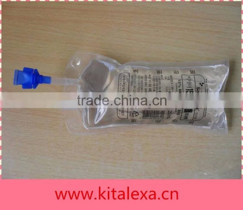 250ML non PVC infusion bag, infusion bag, double bag infusion, medical infusion bag
