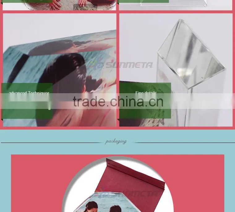 Sunmeta directly sublimation decoration photo crystal, crystal octagonal for christmas gifts BSJ-26C