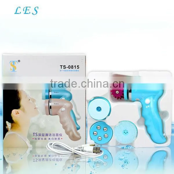 Rechargeable electronic skin cleansing brush