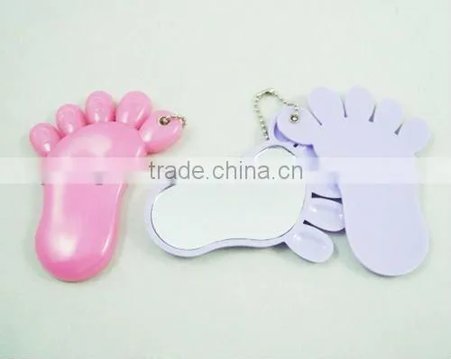 Foot shape plastic cosmetic mirror makeup