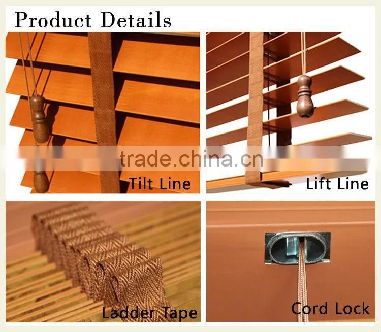 China remote wood venetian blinds