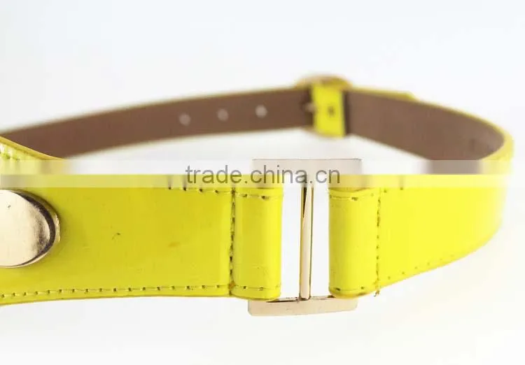 Hot sale Women's PU fashion girls dresses belt with shiny metal accessories for dress