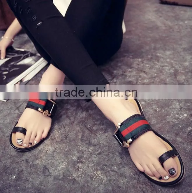 2016 fashion personalized cork flat slip sandals