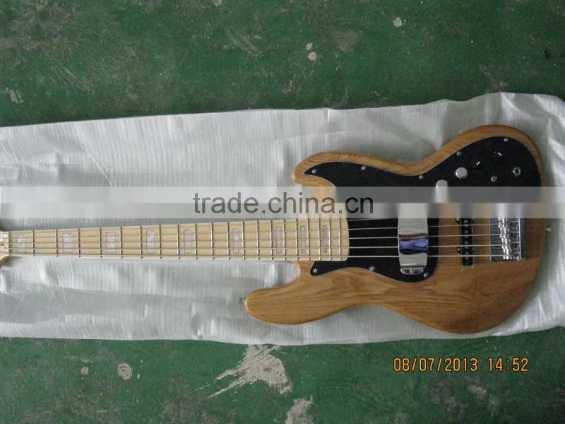 Ash body bolt-on 5 string electric bass guitar maple neck and fingerboard