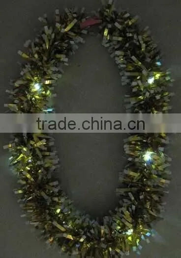 LED Light Up Flashing necklace with blinking metallic material