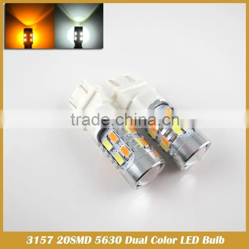 Dual Color 1157 White/Amber Switchback 22SMD 2835 LED Running Light/Signal light