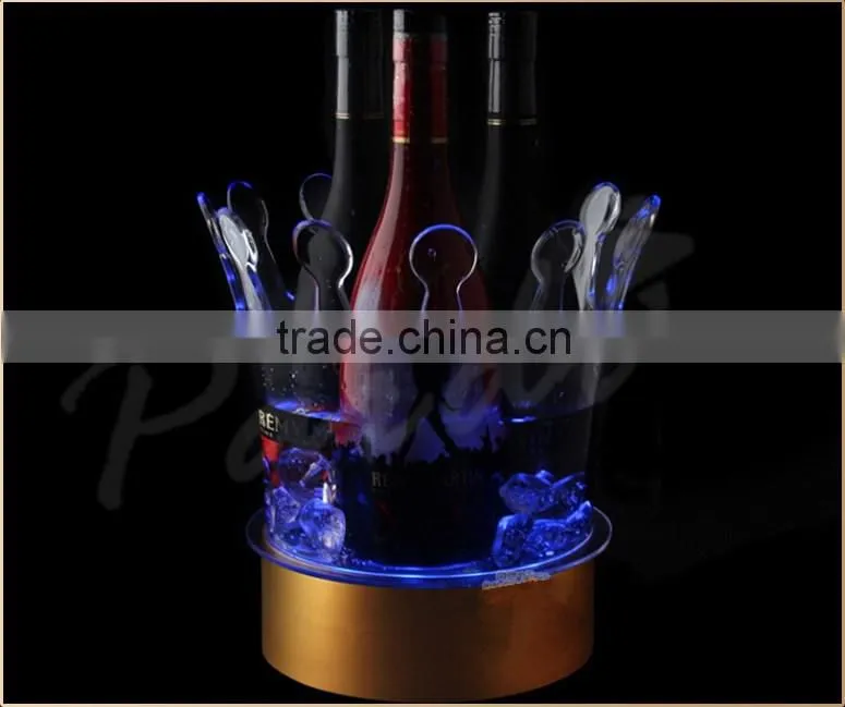 Nightclub crown shape led ice bucket with customized printing