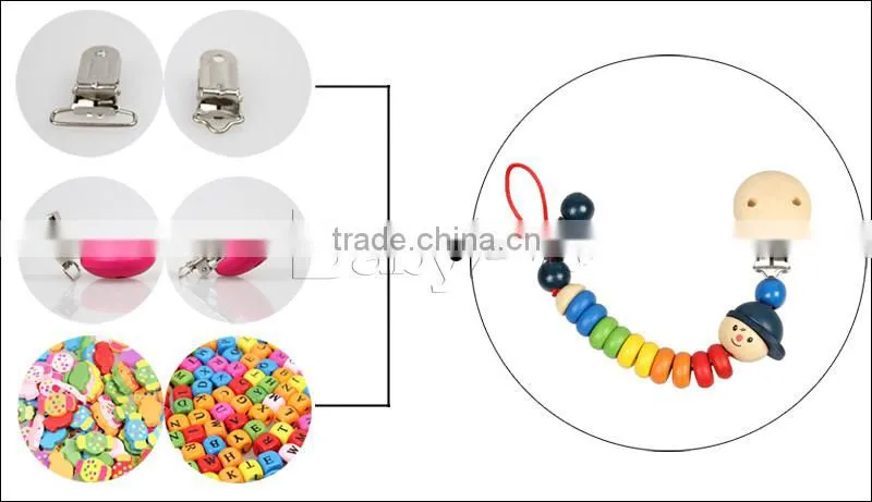 2015 New DIY Baby Products High Quality Cute Silicone Pacifier Holders