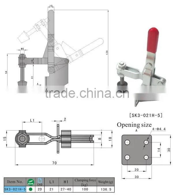 vertical toggle clamp SK3-021H-5 manufacturing in china