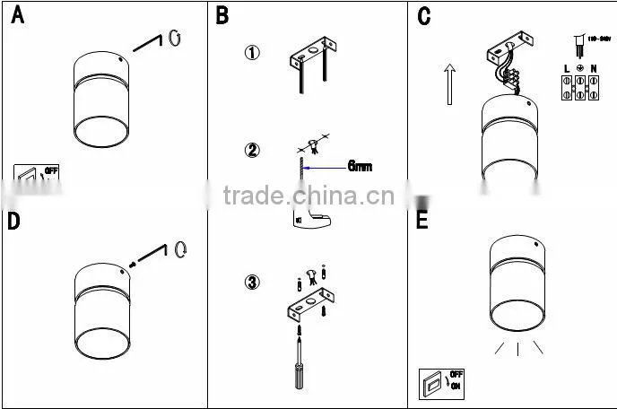 LED COB Ceiling Light / Surface Mounted COB LED Ceiling Light