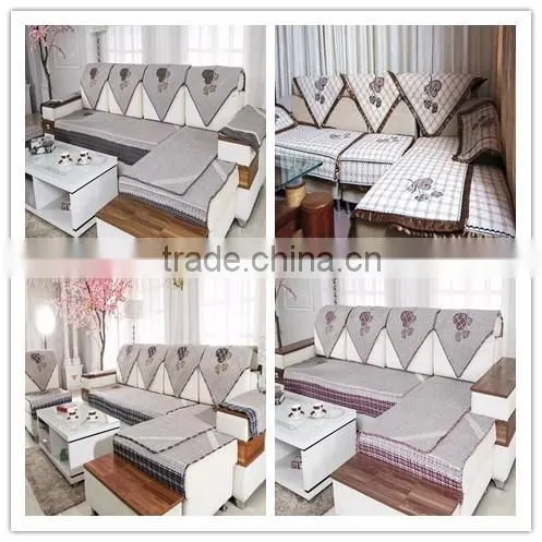 Cotton appliqued embroidery sofa cover