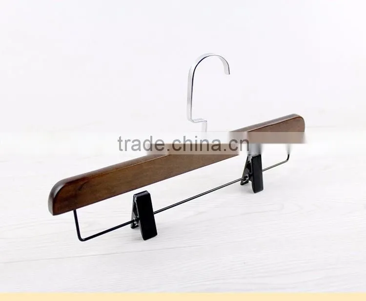 LP156 clothes hanger with velvet pants bar wooden pant hanger for Hot sale