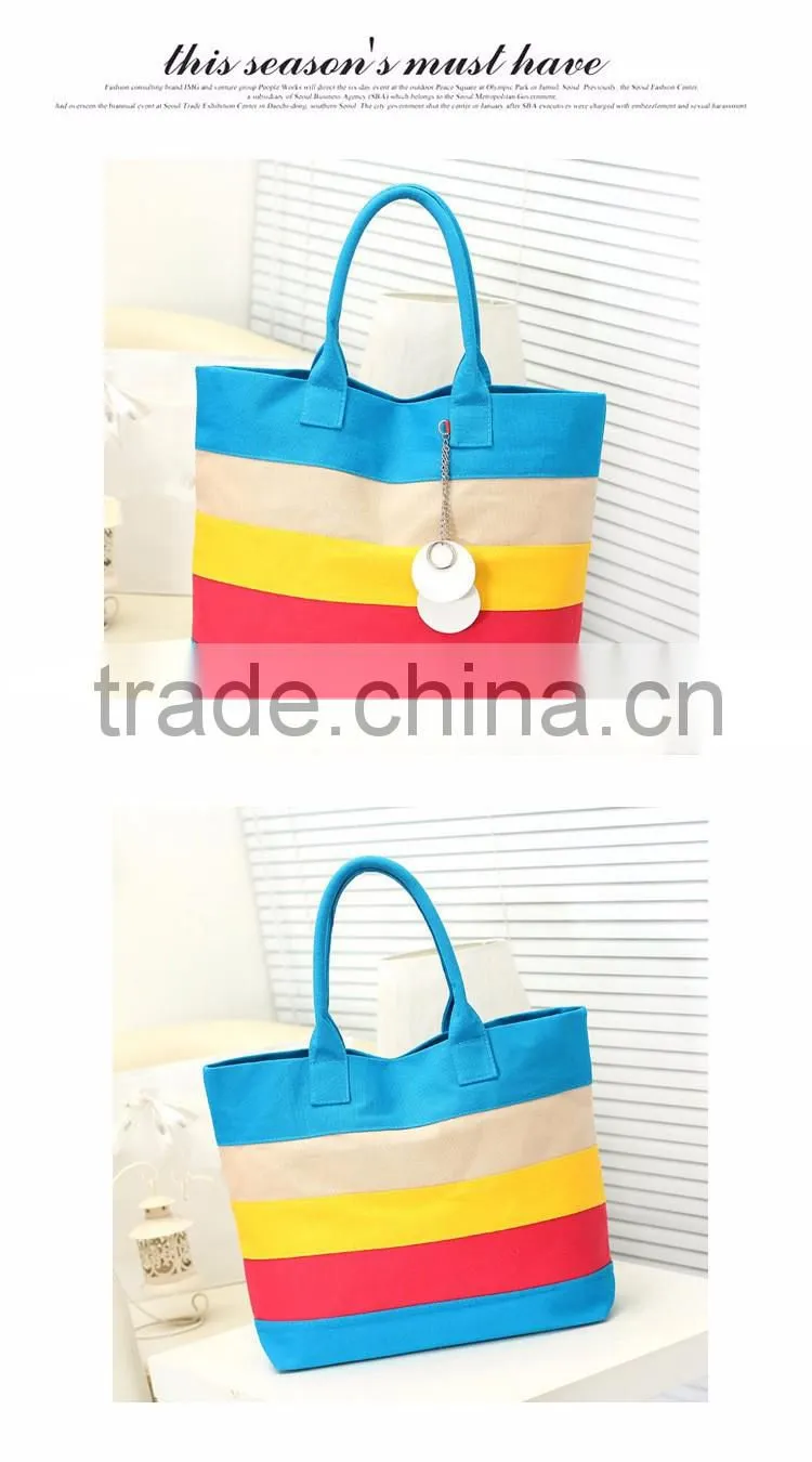 2016 fashion canvas beach bag