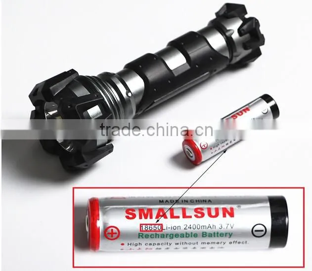 Strong light led rubber flashlight