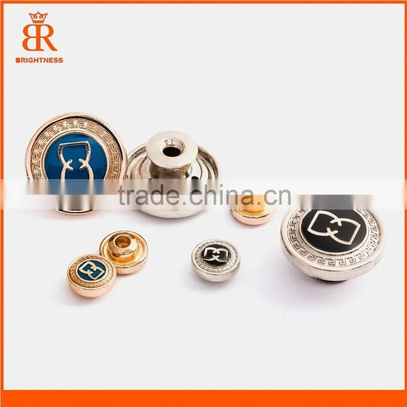 Designer jean buttons garment man suit metal button snap button with logo