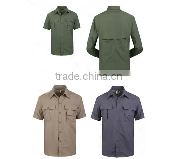Men's Vented Camping Hiking Fishing Moisture wicking Compressed Breathable Shirt