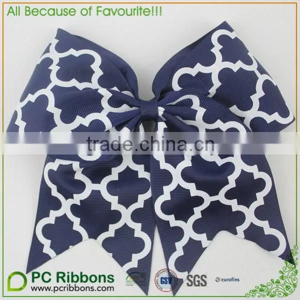 Extra Large 2 Color Chevron Cheer Bow (Black/White)