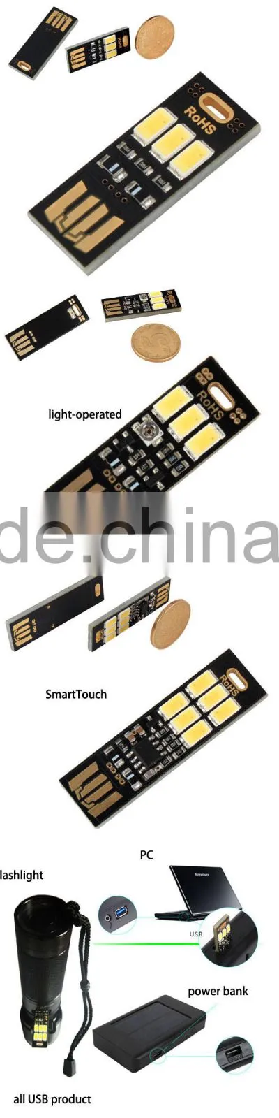 High Power SmartTouch or Light-operated USB SMD LED Light For Laptop -B40/41/42/43