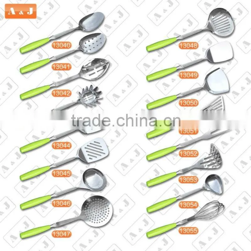 Stainless Steel Slotted Turner with Green Handle