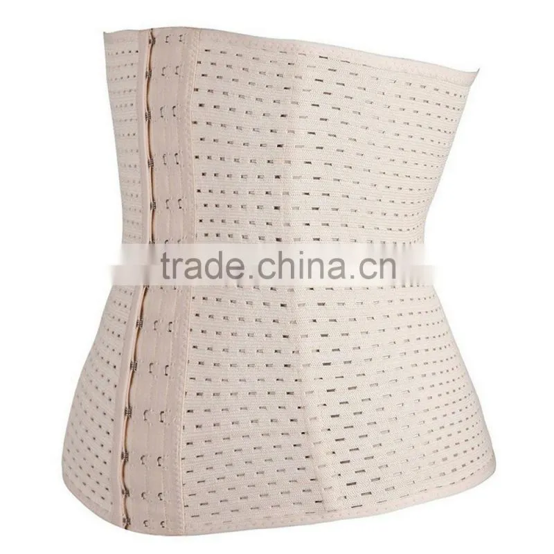 Two color 2015 wholesale 100% latex breathable waist trainer corset with a hole very cheaper