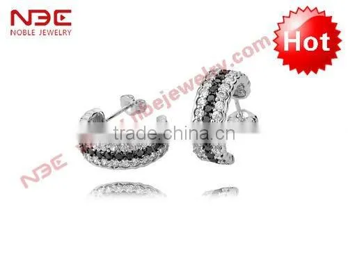 925 silver hoop earrings with AAA CZ Stones