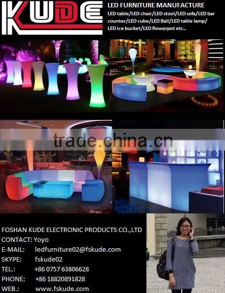 Popular Stylish LED plastic snake bench chair & garden furniture