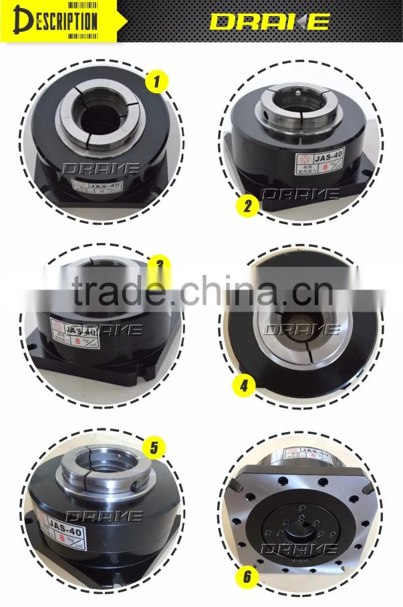 air powered open-center pneumatic Stationary Collet Chucks