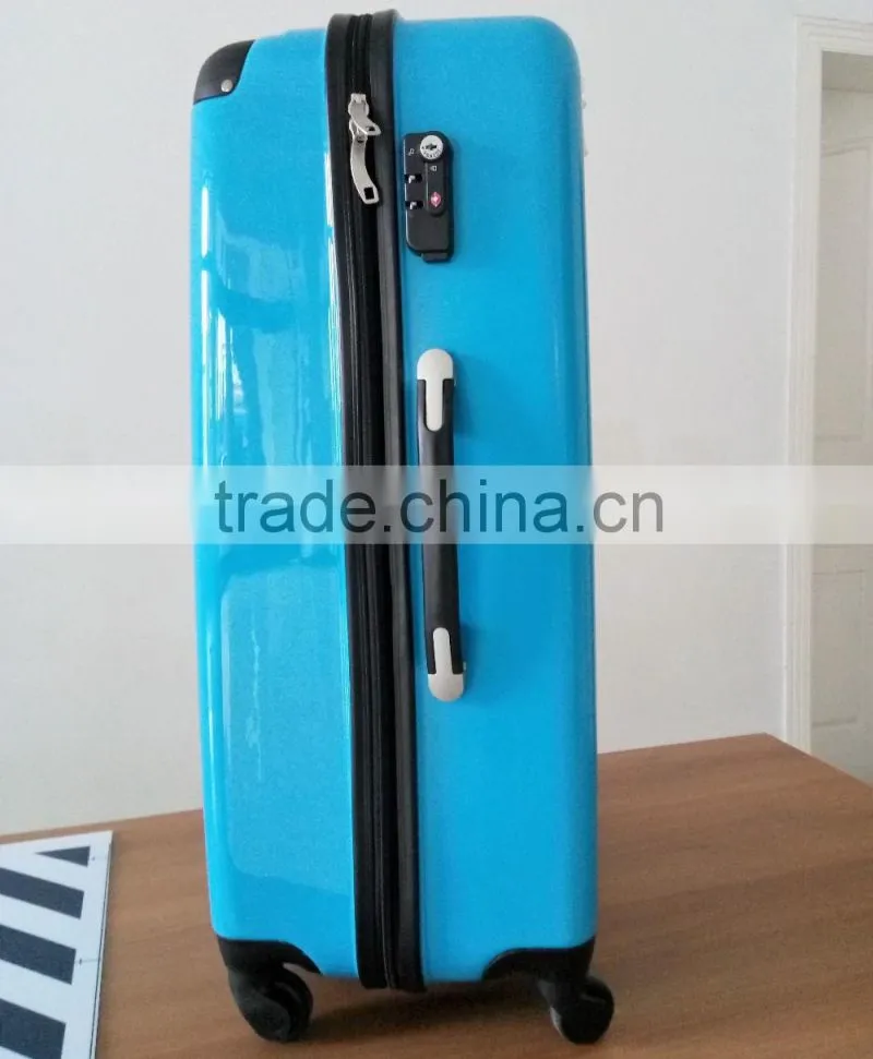 Quality trendy ABS+PC fashion bright trolley luggage set