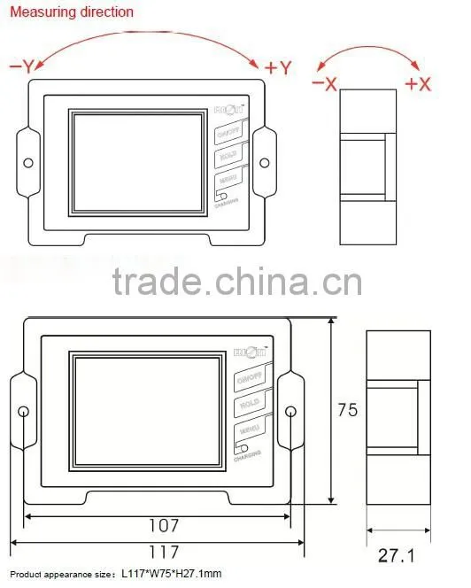 Additional High Precision Calibrated Inclinometer Tilt Sensor With Touch Screen Data Store and More Functions