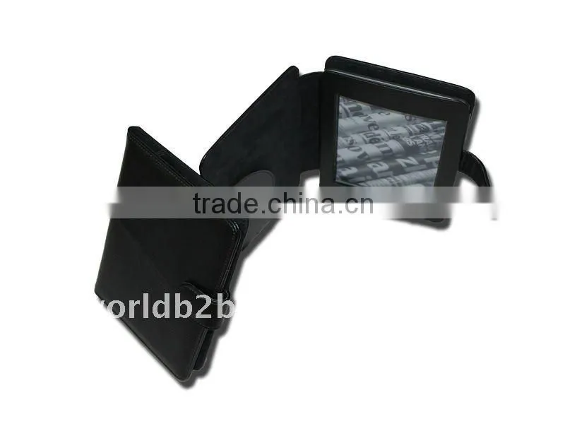 Black Booklet design Leather Cover Case for the Kindle Touch