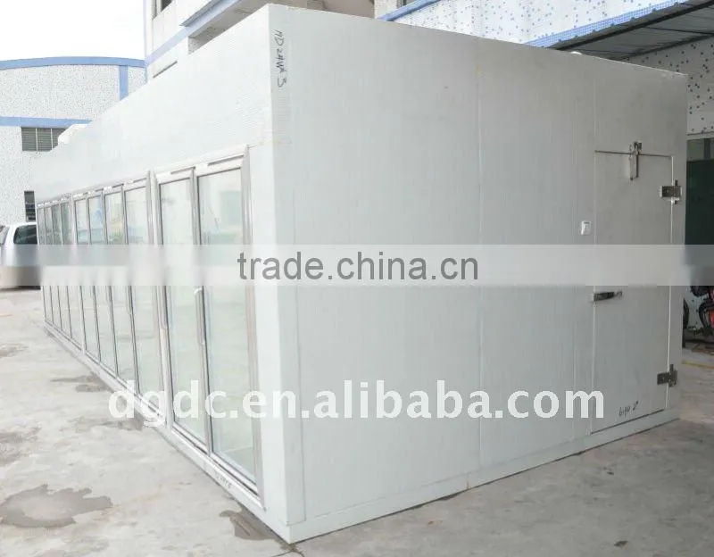 Supermarket display cooler room(7-door with LED light)