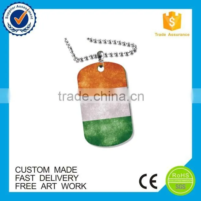 Cheap country flag souvenir stainless iron metal printed custom military dog tag