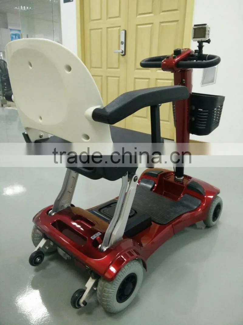 Folding mobility scooter for elderly use