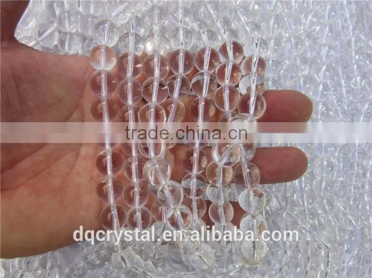 Handmade clear white crystal round beads necklace for sale