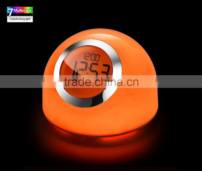 7 Muilt-color Brightness Control LED Dimmer Switch Table Lamp , Alarm Clock
