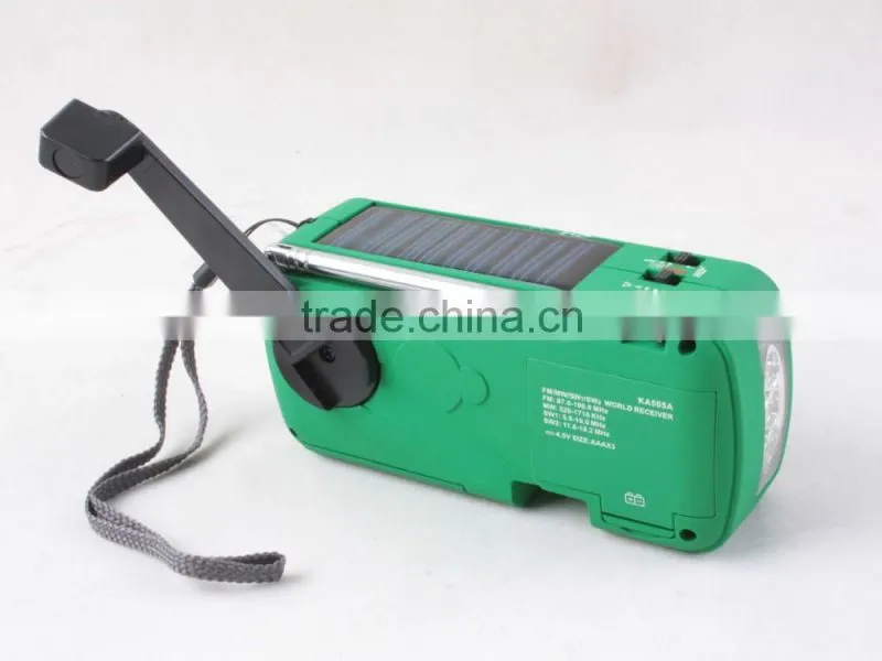 3 Super-bright LED Torch,Portable Mini AM/FM/SW World band Radio