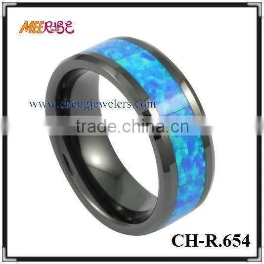 High quality wood inlaid unique ceramic finger ring