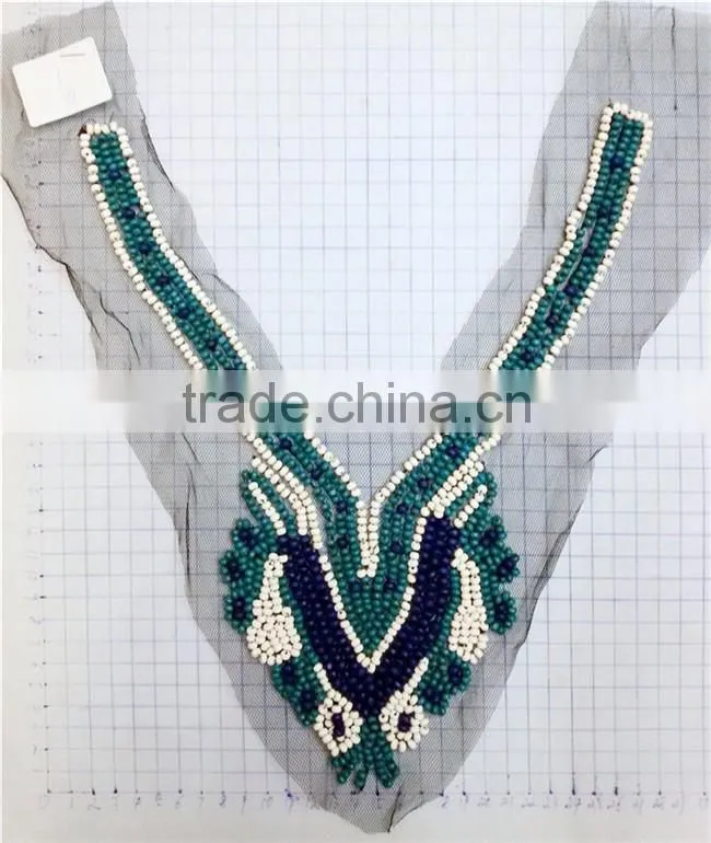 Wholesale Fashion Handmade Beaded Neckline Piece For Garment