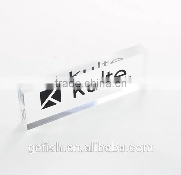 clear acrylic logo block , acrylic brand block