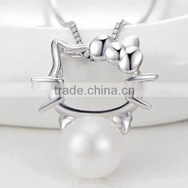 New cute cat 925 Sterling Silver Pendant wholesale fashion jewelry