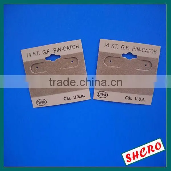 pvc earring card covered by velvet with back curved