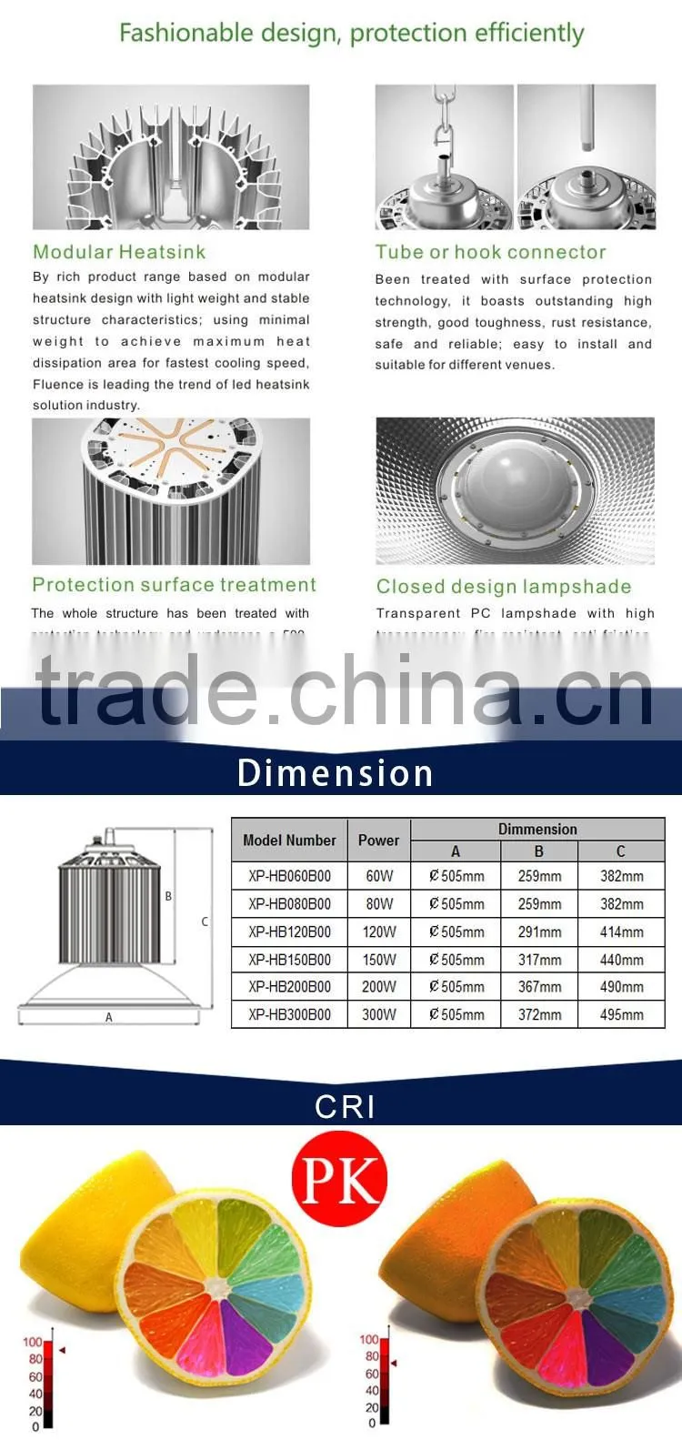 China Manufacturer Aluminum 60w led high bay light
