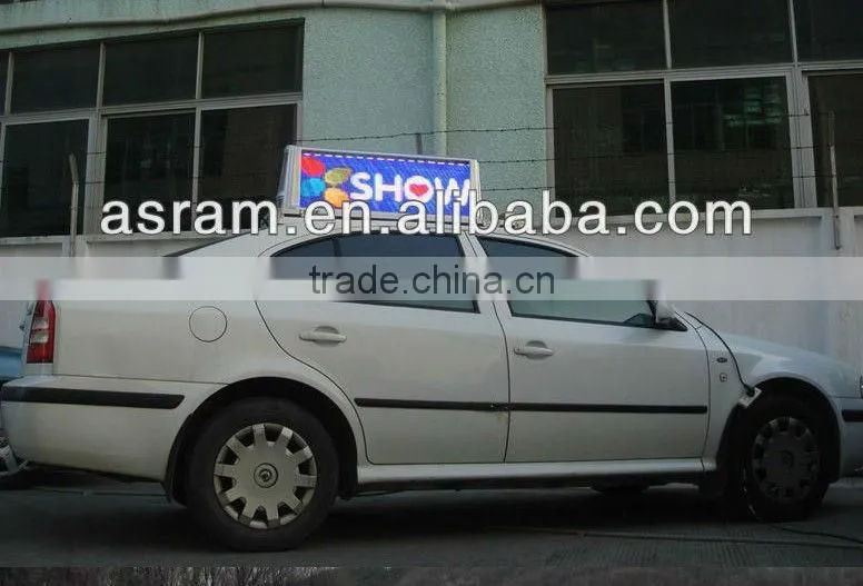 Advertising outdoor waterproof car taxi roof top signs leds