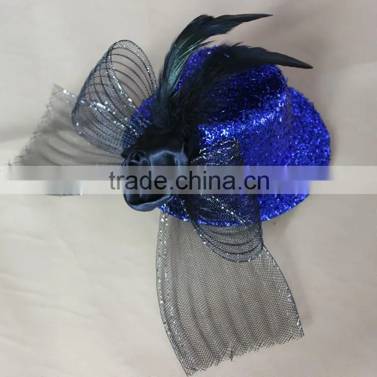 MYLOVE 5" feather hat with clips feather party hat several colors MLXM060